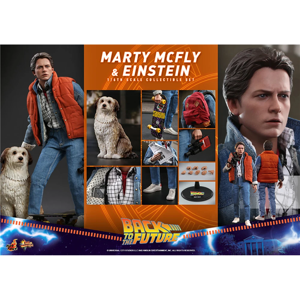 

HotToys 1/6 MMS573 Marty Mcfly and Einstein Back to the Future Original Collectible Set Model Anime Figure Action Toys