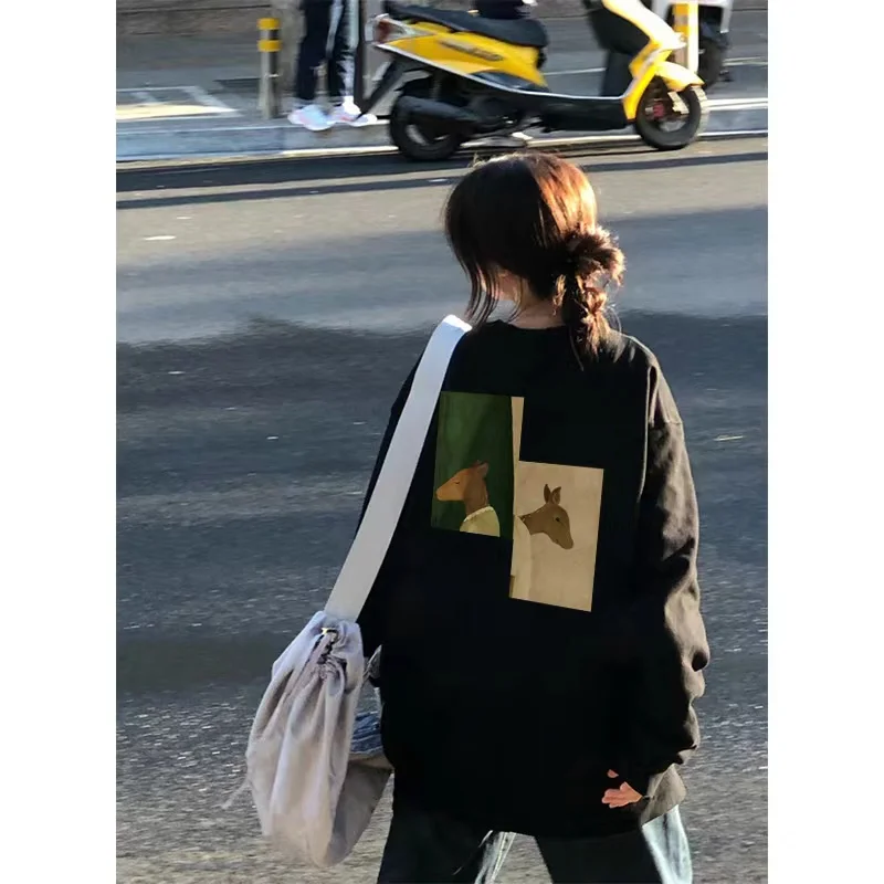 American retro shoulder sweater women's autumn and winter new hiphop thin loose sweatshirt
American retro shoulder sweater women's autumn and winter new hiphop thin loose sweatshirt