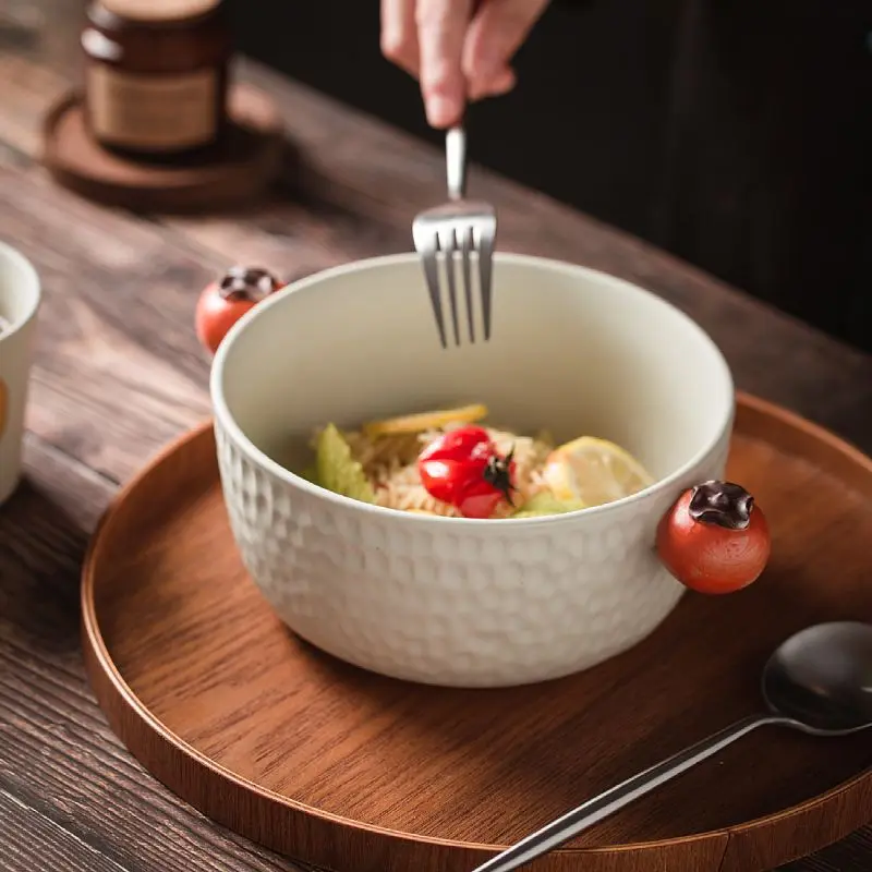 Creative White Ceramic Tableware Salad Dessert Bowl Retro Ceramic Noodle Bowl Dessert Snack Bowl Kitchen Utensils
Creative White Ceramic Tableware Salad Dessert Bowl Retro Ceramic Noodle Bowl Dessert Snack Bowl Kitchen Utensils