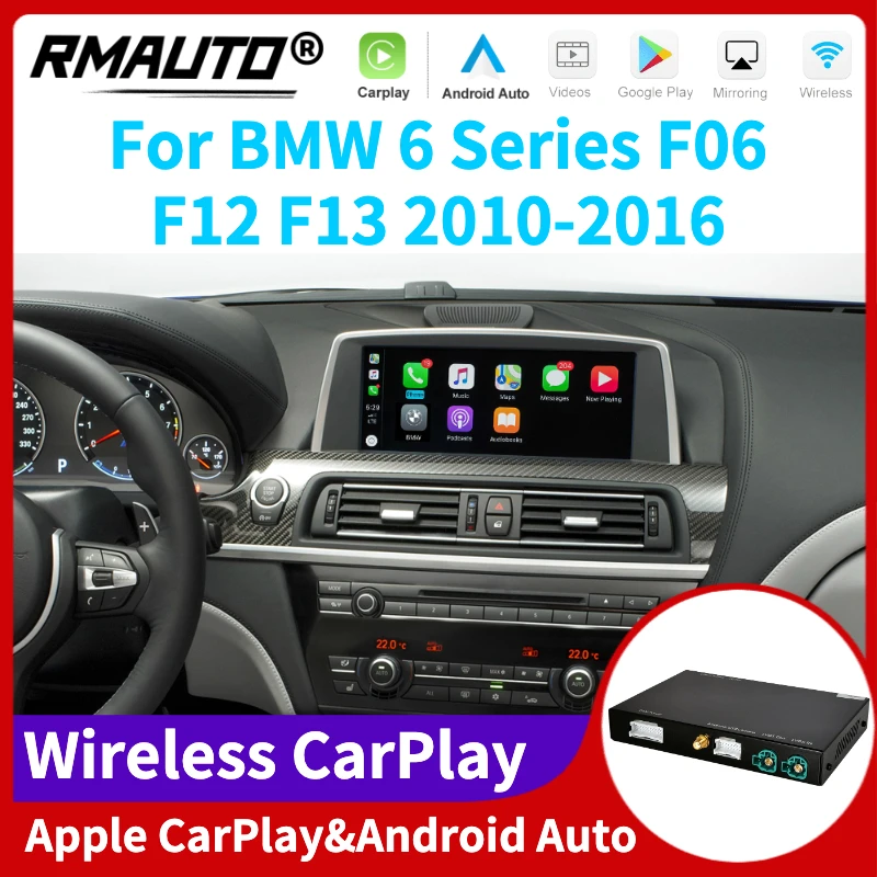 

RMAUTO Wireless Apple CarPlay NBT CIC System for BMW 6 Series F06 F12 F13 2010-2016 Android Auto Mirror Link AirPlay Back Camera