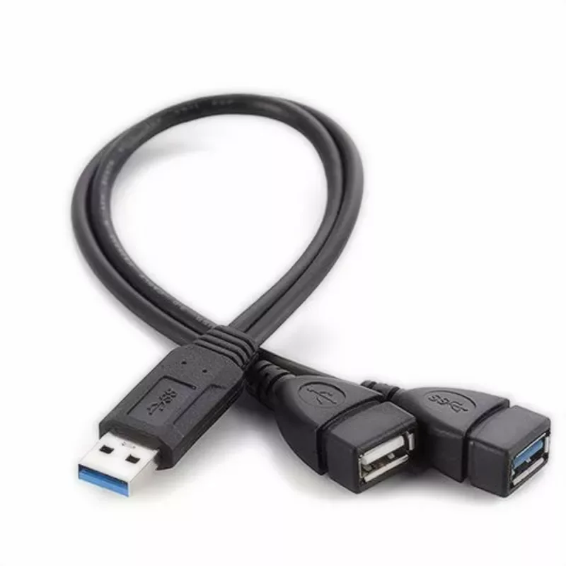 Universal USB 3.0 2.0 Male To Dual USB 3.0 Female Jack Splitter 2 Port USB Hub Data Cable Adapter Cord For Laptop Computer
Universal USB 3.0 2.0 Male To Dual USB 3.0 Female Jack Splitter 2 Port USB Hub Data Cable Adapter Cord For Laptop Computer