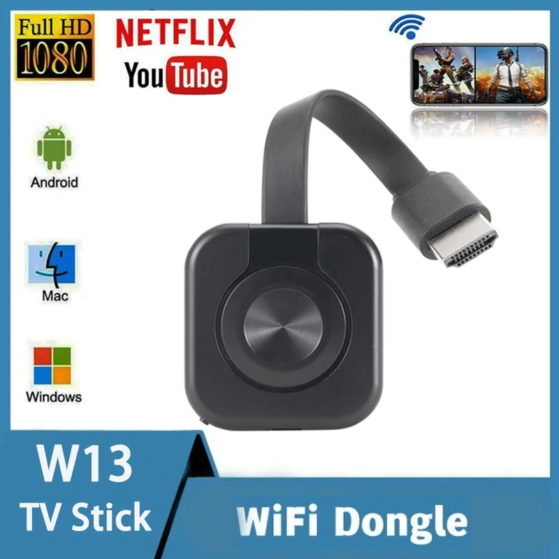 

W13 Miracast Android Dongle Mirascreen Wifi HDMI-compatible Airplay TV Stick For Miracast Screen Mirror TV Dongle Support HDTV
