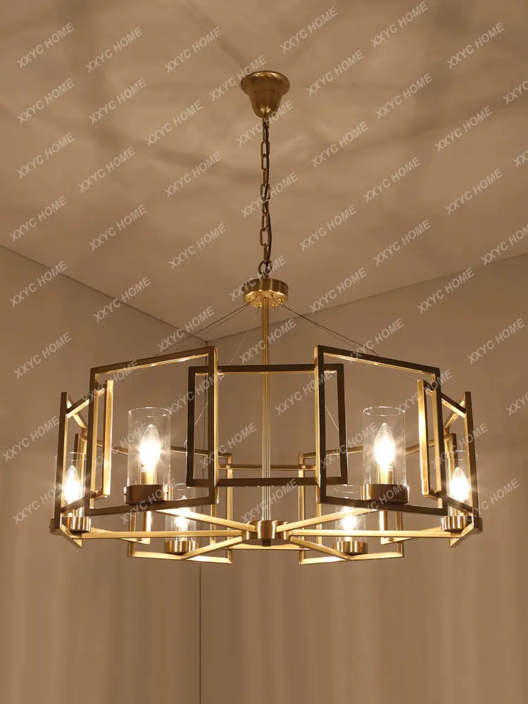 

Медная люстра в американском стиле, постмодернистская Женская Роскошная лампа для гостиной, креативная простая элегантная дизайнерская столовая для спальни