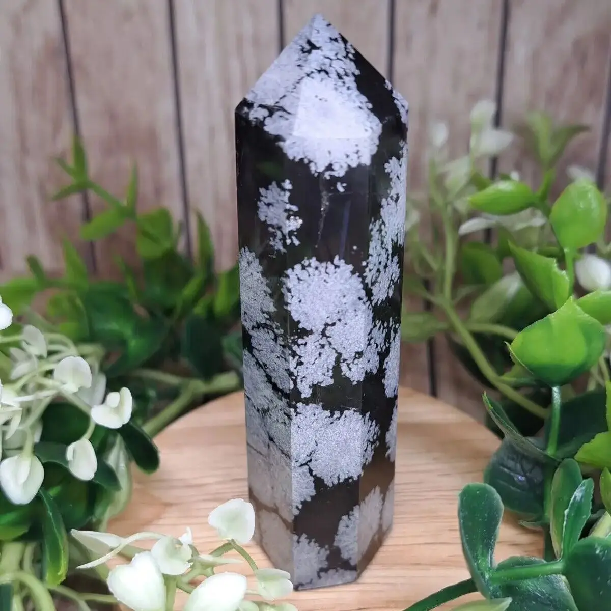 Natural Snowflake Obsidian Obelisk Quartz Crystal Wand Point Healling Home Decoration
Natural Snowflake Obsidian Obelisk Quartz Crystal Wand Point Healling Home Decoration