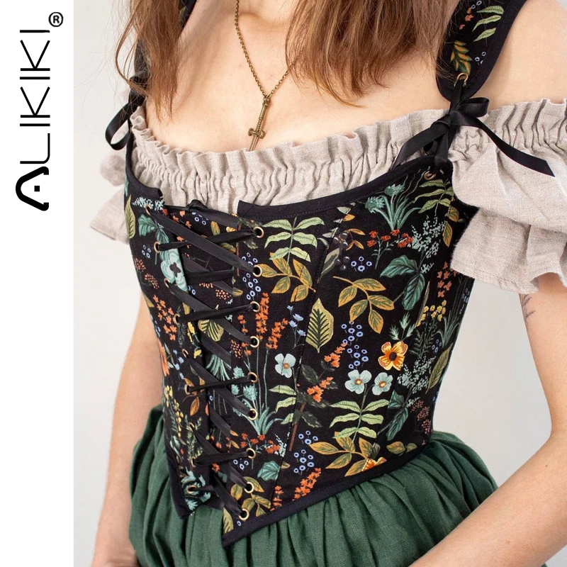 Floral Print Vintage Corset Women Lace Up Buister Crop Top Sleeveless Bandage Tank Top Sexy Chest Binder Camisole Mujer
Floral Print Vintage Corset Women Lace Up Buister Crop Top Sleeveless Bandage Tank Top Sexy Chest Binder Camisole Mujer