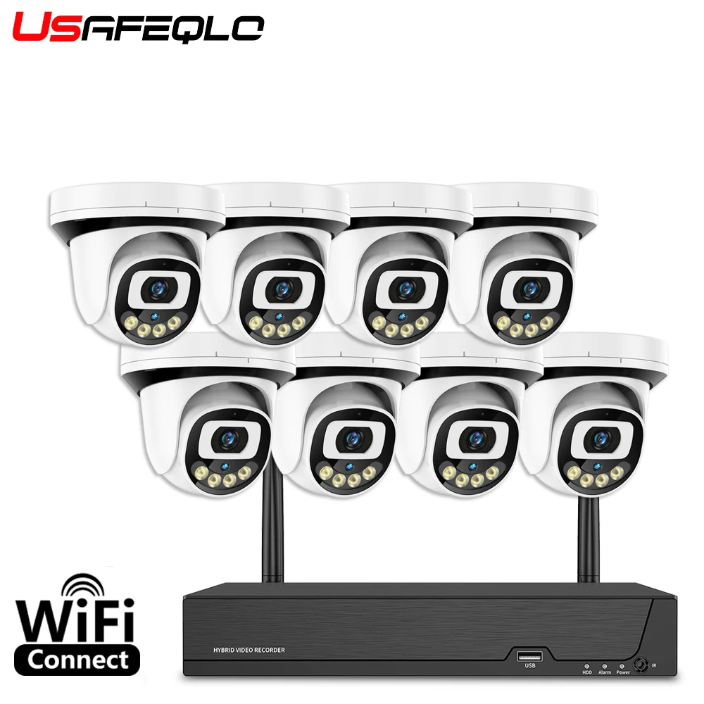 USAFEQLO 8CH NVR HD 5MP Dome CCTV Camera System Audio Record Indoor P2P Wifi IP Security Camera Set Video Surveillance Kit
USAFEQLO 8CH NVR HD 5MP Dome CCTV Camera System Audio Record Indoor P2P Wifi IP Security Camera Set Video Surveillance Kit