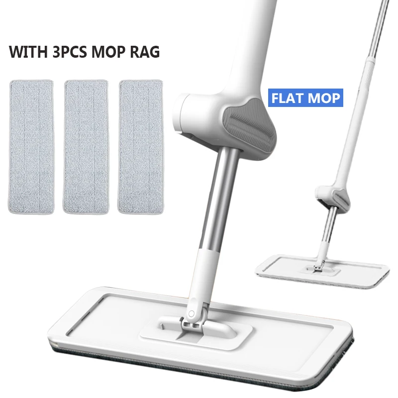 Flat Squeeze Mop Lazy Floor Mop Hand-Free Washing 360 Degree Spin Head 3Pcs Microfiber Mop Rag Home Kitchen Cleaning Tools White
Flat Squeeze Mop Lazy Floor Mop Hand-Free Washing 360 Degree Spin Head 3Pcs Microfiber Mop Rag Home Kitchen Cleaning Tools White