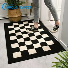 Winter Rub Outdoor Mat Checkerboard Design Door Rugs Thick Durable Home Carpet For Kitchen Bed Indoor Floor Mat Easy Clean Rug