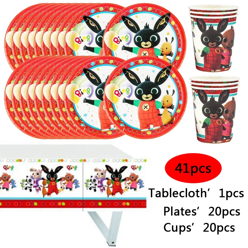 Набор одноразовой посуды с мультяшным кроликом Bing для вечевечерние НКИ, скатерть, бумажная тарелка, чашка, детский праздник, набор украшени...
Набор одноразовой посуды с мультяшным кроликом Bing для вечевечерние НКИ, скатерть, бумажная тарелка, чашка, детский праздник, набор украшени...