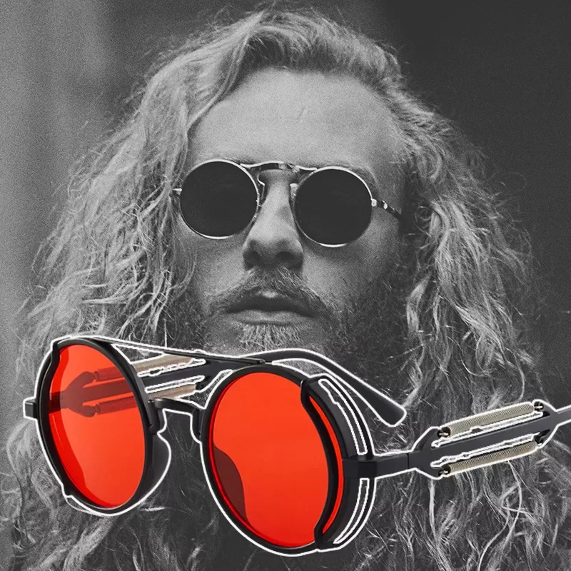 Retro Punk Steampunk Sunglasses Men's Brand Designer Round Eyewear Gothic Style Products Women Motorcycle UV400 Sunglasses 
Retro Punk Steampunk Sunglasses Men's Brand Designer Round Eyewear Gothic Style Products Women Motorcycle UV400 Sunglasses