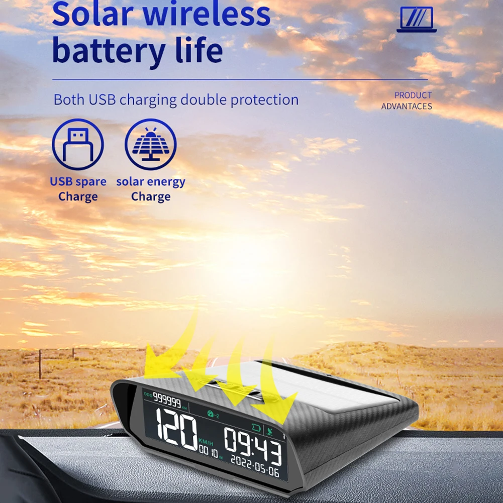 Solar Smart Car HUD Head Up Display Multifunction Digital Meter GPS Speedometer MPH/ KM/H Altitude Indicator Overspeed Alarm
Solar Smart Car HUD Head Up Display Multifunction Digital Meter GPS Speedometer MPH/ KM/H Altitude Indicator Overspeed Alarm