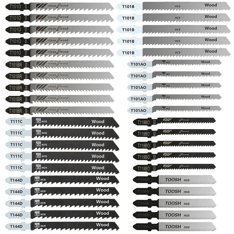 40Pcs Jigsaw Saws Blade Set, T Shank Woodworking Jig Saw Blades For Wood Plastic And Metal Cutting,Replace Jig Saw Blade
40Pcs Jigsaw Saws Blade Set, T Shank Woodworking Jig Saw Blades For Wood Plastic And Metal Cutting,Replace Jig Saw Blade