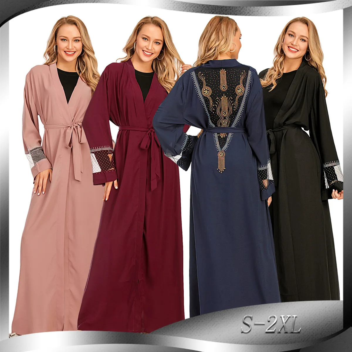 Abaya Women Muslim Dress Beading Lace Kaftan Robe Femme Musulmane Abayat Ramadan Islamic Clothing Dubai Caftan Marocain Abayas
Abaya Women Muslim Dress Beading Lace Kaftan Robe Femme Musulmane Abayat Ramadan Islamic Clothing Dubai Caftan Marocain Abayas