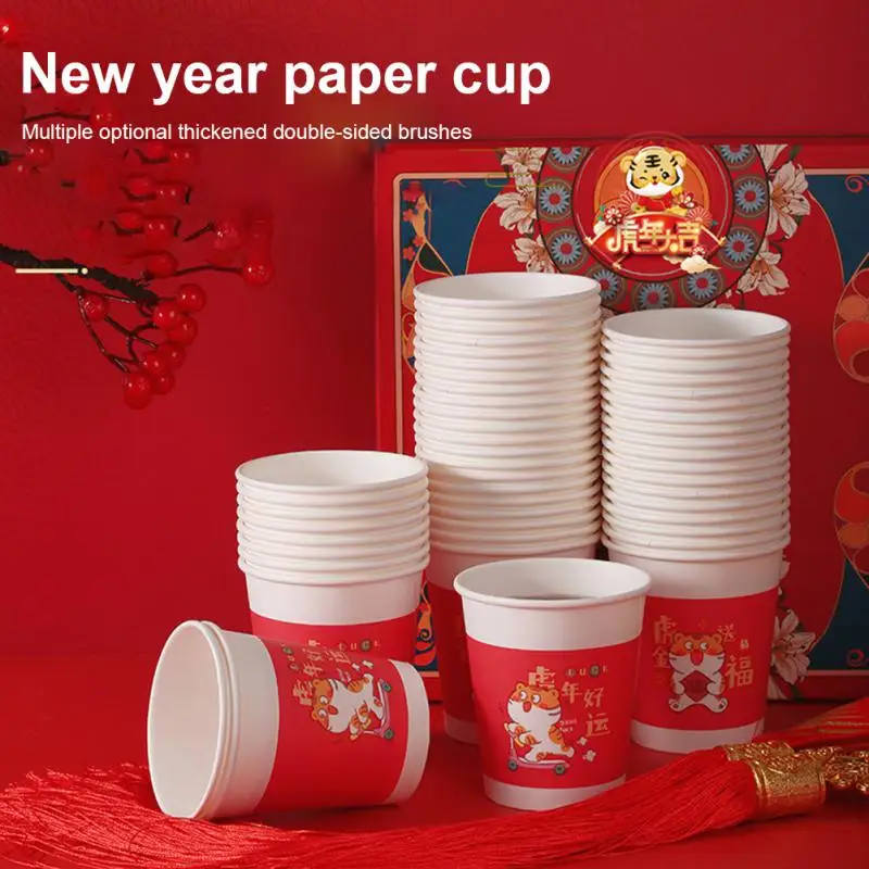 

Paper Cups 240 Ml Cartoon Tiger Shape Food-grade Safe Contact Convenient Cleaning Kitchen Tools Household Water Cup / Bag