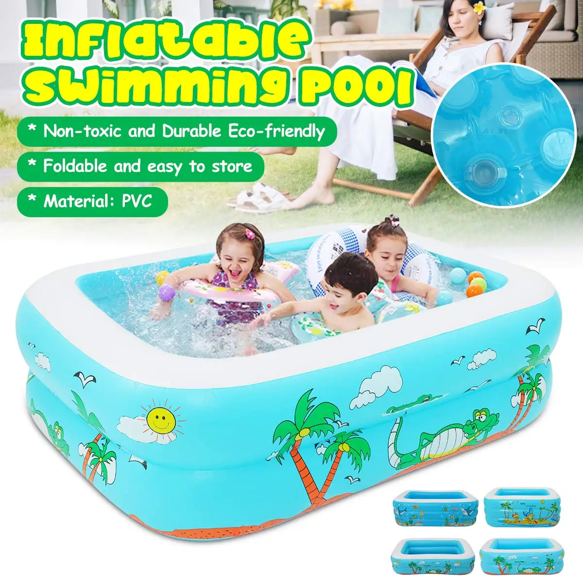 120-150CM PVC Swimming Pools Removable Pool for Family Outdoor Indoor Children's Three-ring Inflatable Kids Play Bathing Tub
120-150CM PVC Swimming Pools Removable Pool for Family Outdoor Indoor Children's Three-ring Inflatable Kids Play Bathing Tub