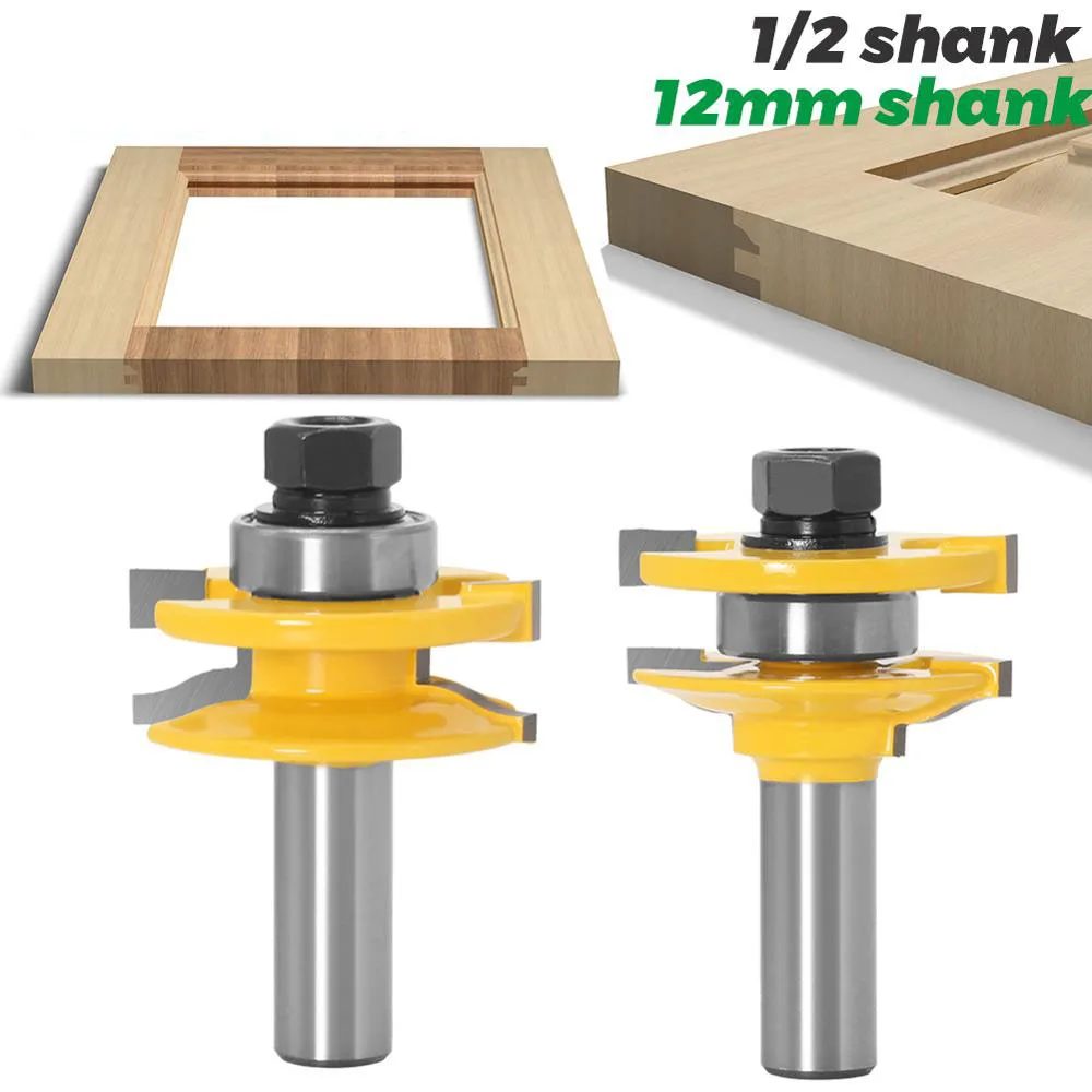 2PC/Set 1/2" 12.7MM 12MM Shank Milling Cutter Wood Carving Shaker Rail & Stile Router Bits Carbide Door Knife Woodworking Tenon
2PC/Set 1/2" 12.7MM 12MM Shank Milling Cutter Wood Carving Shaker Rail & Stile Router Bits Carbide Door Knife Woodworking Tenon