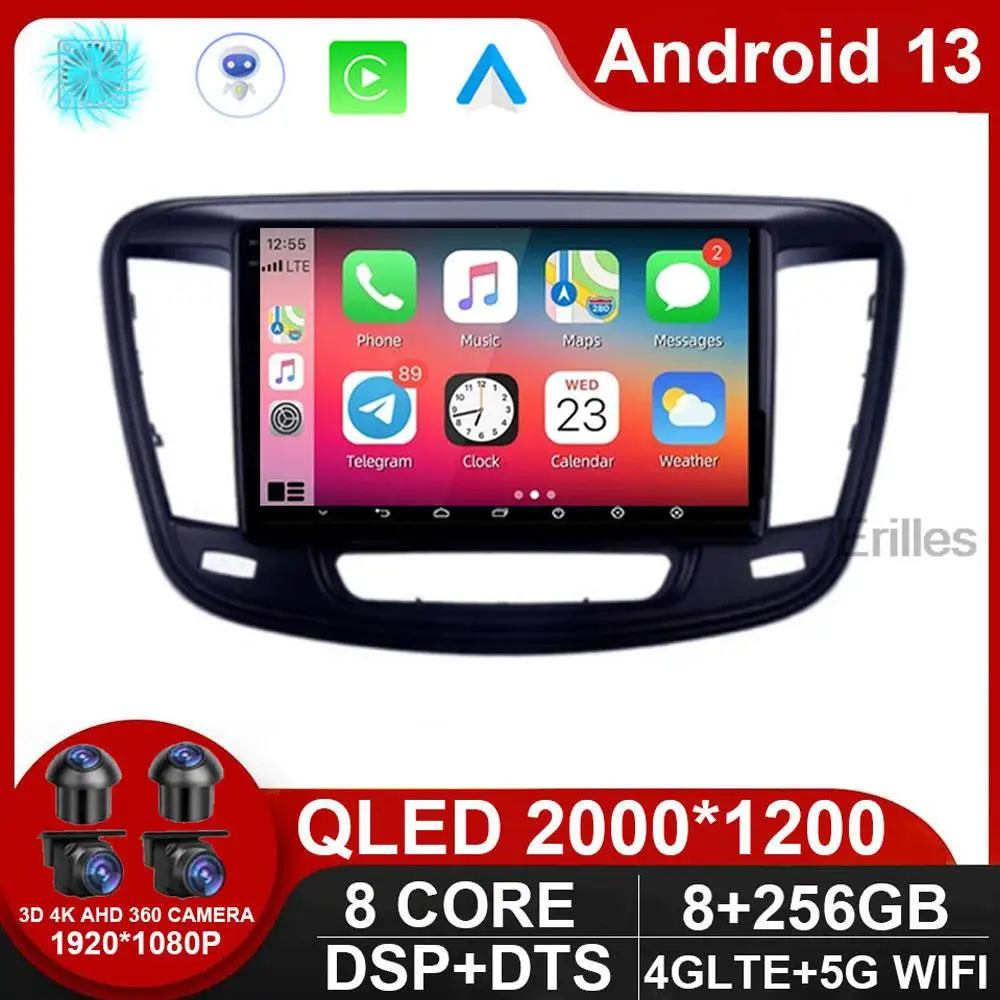 Автомобильный радиоприемник Android 13 для Chrysler 200 200C 200S 2015-2019 DVD стерео