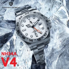 PAGANI DESIGN GMT 남성용 자동 기계식 시계, 사파이어 스테인리스 스틸 방수 AR 시계, NH34, 2023 신제품