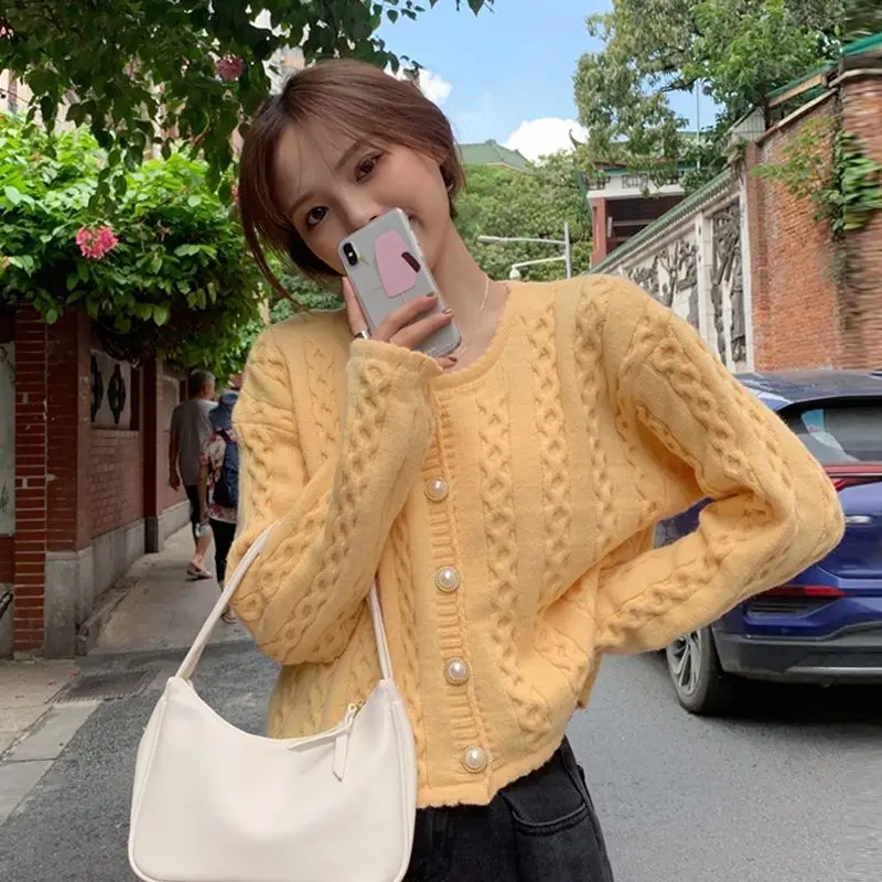 Women 2022 Spring Autumn Fashion Cardigan Sweater Female Knitted Long Sleeve Coat Casual Single Breasted Chic Ladies Tops L51
Women 2022 Spring Autumn Fashion Cardigan Sweater Female Knitted Long Sleeve Coat Casual Single Breasted Chic Ladies Tops L51