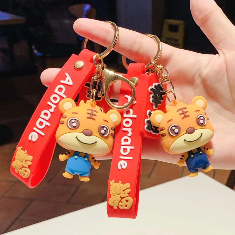 Creative Soft Plastic Cartoon Cute Year Tiger Leather Rope Tiger Key Chain Cute Tiger Year Leather Rope Tiger Keychain
Creative Soft Plastic Cartoon Cute Year Tiger Leather Rope Tiger Key Chain Cute Tiger Year Leather Rope Tiger Keychain