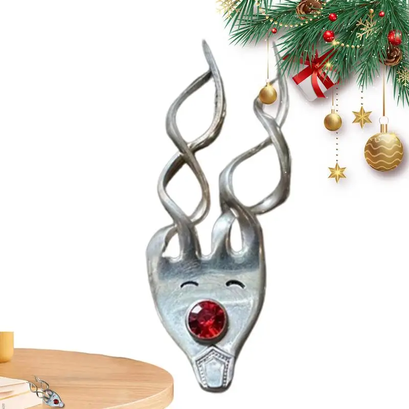 

Deer Head Fork Ornament Metal fork decoration Handmade Tree Hanging Ornaments For Christmas New Year home party decor