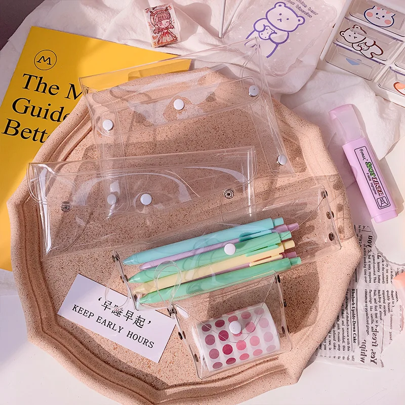 Transparent PVC Stationary Organizer Stationery Pen Holder Cute DIY Pencil Case Office School Supplies Desk Accessories
Transparent PVC Stationary Organizer Stationery Pen Holder Cute DIY Pencil Case Office School Supplies Desk Accessories