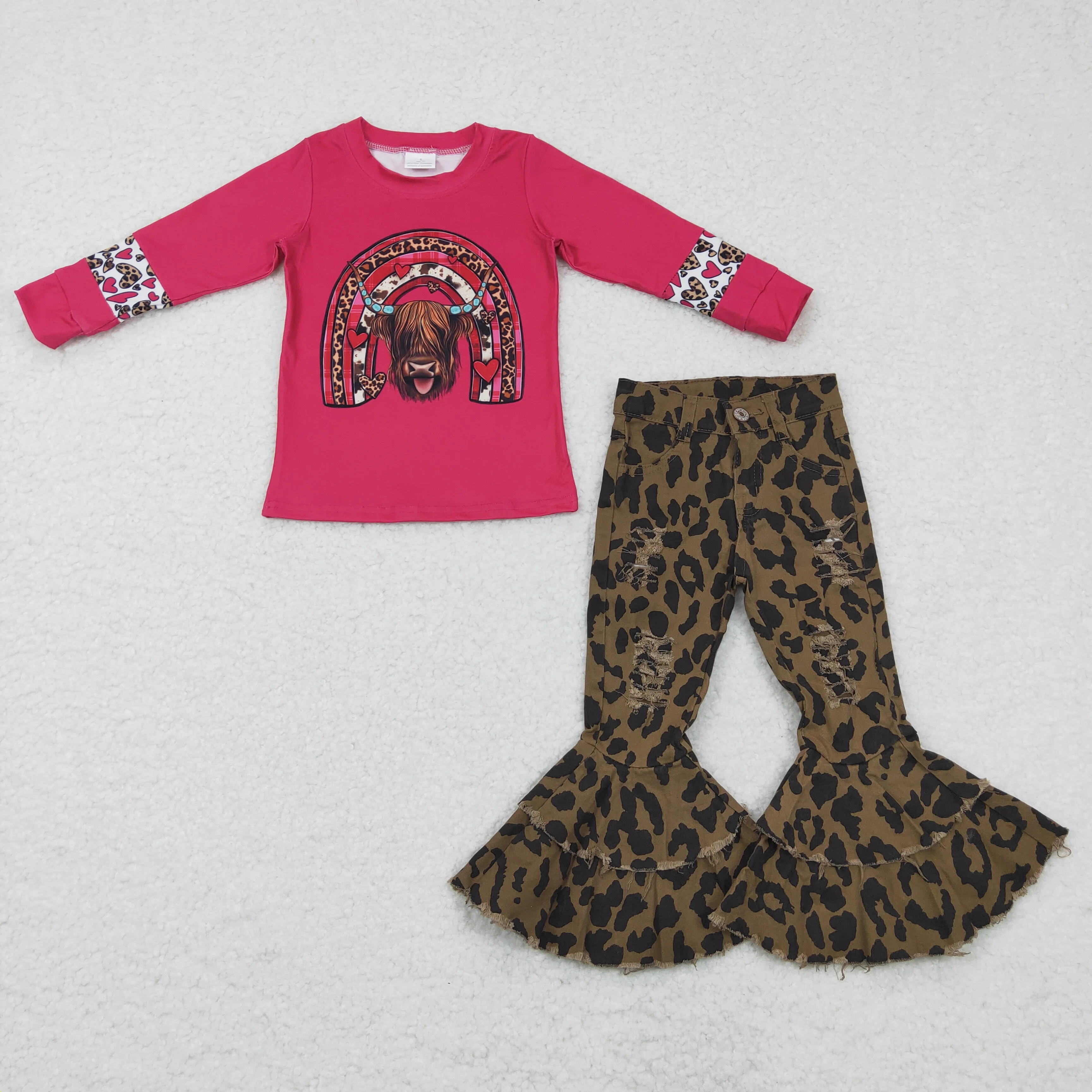 Valentine's Day pink cow top+ leopard jeans toddler girls clothing sets jeans for kids children's clothes
Valentine's Day pink cow top+ leopard jeans toddler girls clothing sets jeans for kids children's clothes