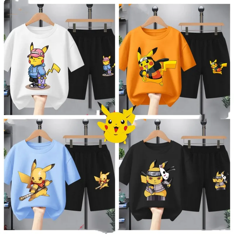 Pokemon Kawaii Pikachu Children's Short Sleeved Shorts Set Cotton Sportswear Anime Cartoon Soft Comfortable 2 Piece Boys Gift
Pokemon Kawaii Pikachu Children's Short Sleeved Shorts Set Cotton Sportswear Anime Cartoon Soft Comfortable 2 Piece Boys Gift
