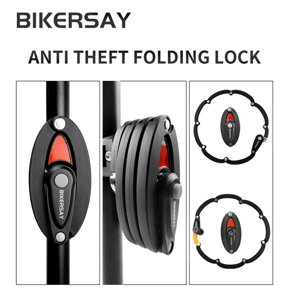 

Велосипедный складной замок BIKERSAY с паролем, противоугонная цепь, кабель, навесной замок для безопасной двери мотоцикла, портативные аксессуары
