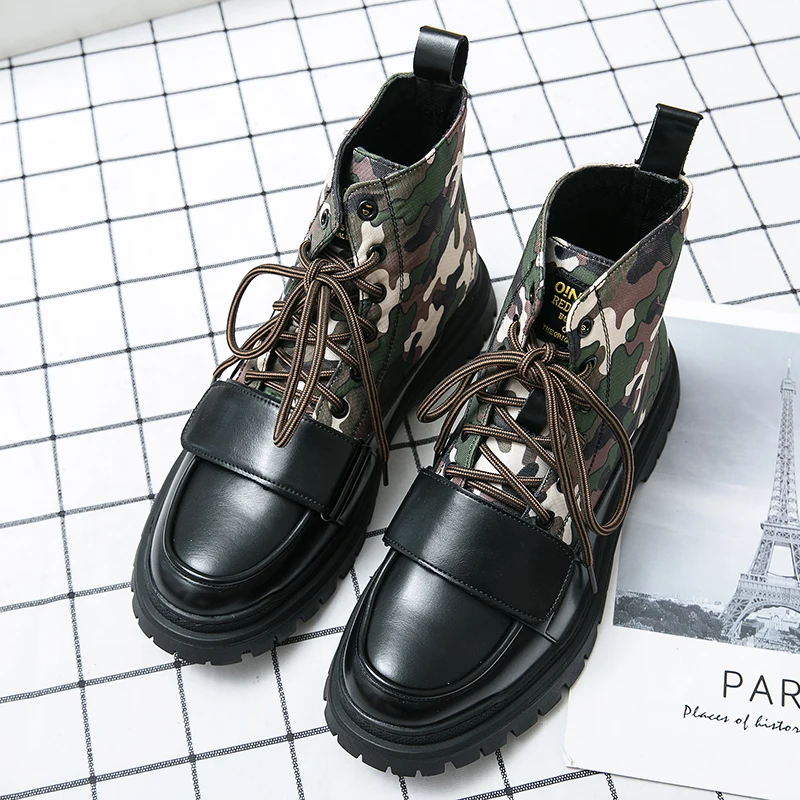 Men Fashion Ankle Boots Casual Street Outdoor Round Toe Lace Up PU Stitching Canvas Camouflage Comfortable Retro Men Shoes
Men Fashion Ankle Boots Casual Street Outdoor Round Toe Lace Up PU Stitching Canvas Camouflage Comfortable Retro Men Shoes