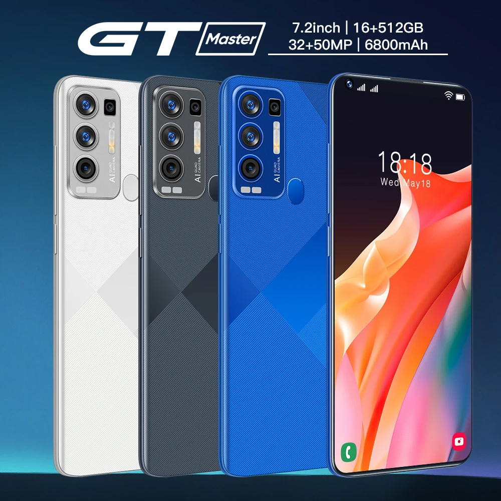 2022 Original New 5G Smartphone GT Master 7.2 Inch 6800Mah Deca Core GPS WiFi 16GB RAM+512GB ROM Android 11 4G LTE Mobile Phone
2022 Original New 5G Smartphone GT Master 7.2 Inch 6800Mah Deca Core GPS WiFi 16GB RAM+512GB ROM Android 11 4G LTE Mobile Phone
