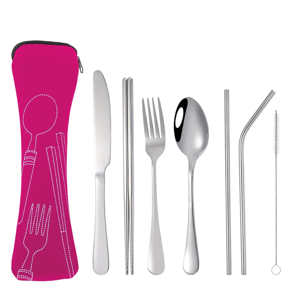 Stainless Steel Cutlery 7 Piece Set Outdoor Travel Convenient Cutlery Set Flatware Kitchen Accessories Camping Travel Sets
Stainless Steel Cutlery 7 Piece Set Outdoor Travel Convenient Cutlery Set Flatware Kitchen Accessories Camping Travel Sets