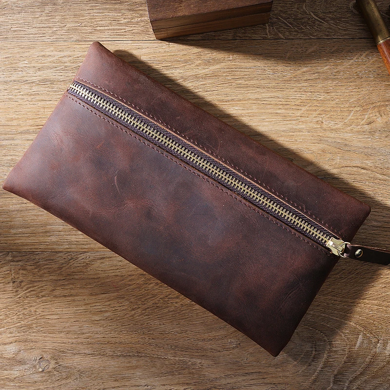 Retro Handmade Cowhide Pencil Case High Capacity Real Genuine Leather Pencilcase File Stationery Holder Pouch School Supplies
Retro Handmade Cowhide Pencil Case High Capacity Real Genuine Leather Pencilcase File Stationery Holder Pouch School Supplies