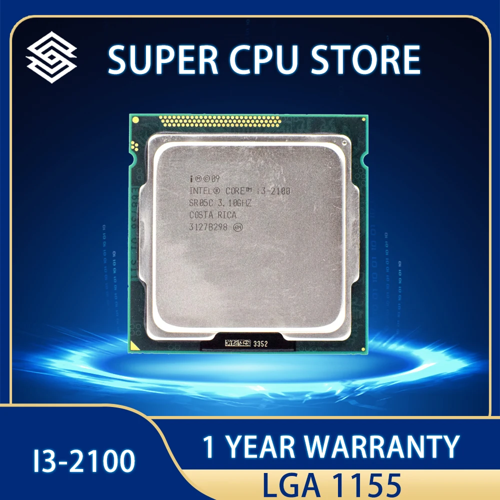 

Intel Core i3-2100 i3 2100 3.1 GHz Dual-Core CPU Processor 3M 65W 10pcs/Lot LGA 1155