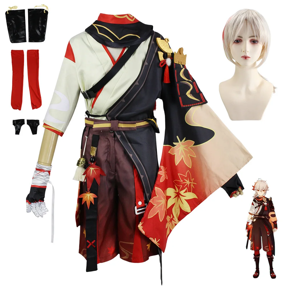 Anime Genshin Impact Kaedehara Kazuha Cosplay Costume Halloween Carnival Party Samurai Costume Full Set with Blonde Color Wig
Anime Genshin Impact Kaedehara Kazuha Cosplay Costume Halloween Carnival Party Samurai Costume Full Set with Blonde Color Wig