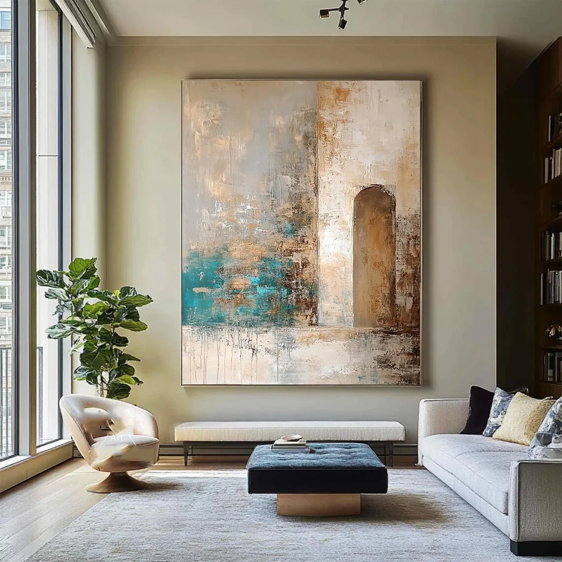 Ручная роспись на холсте, золото и серый
Ручная роспись на холсте, золото и серый