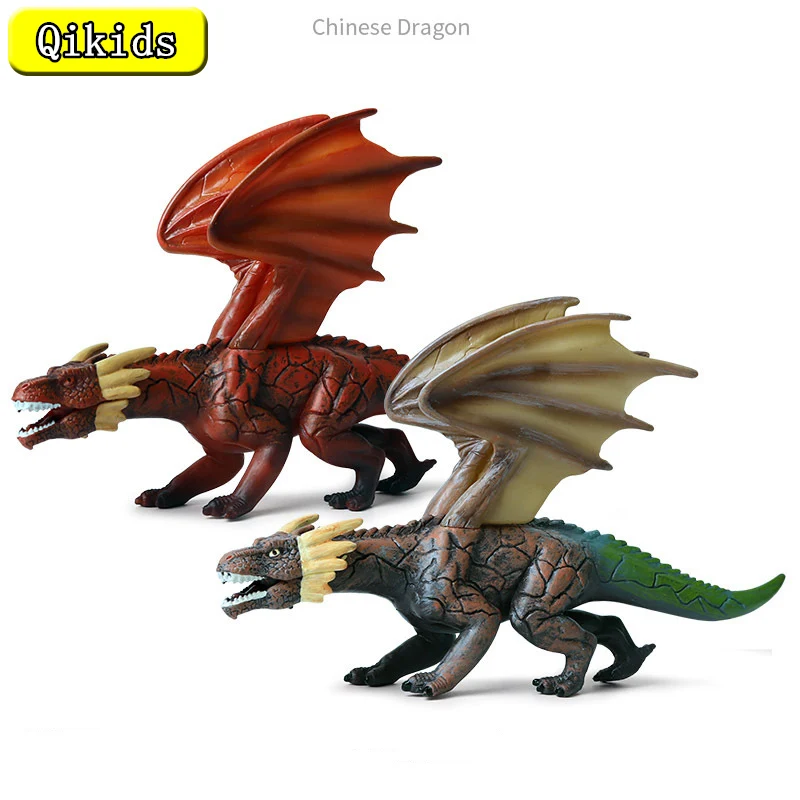 

Children's Warcraft Solid Toy Dinosaur Model Ancient Mythical Animal Warcraft Dragon Fire Dragon Flying Sky Dragon HandmadeModel