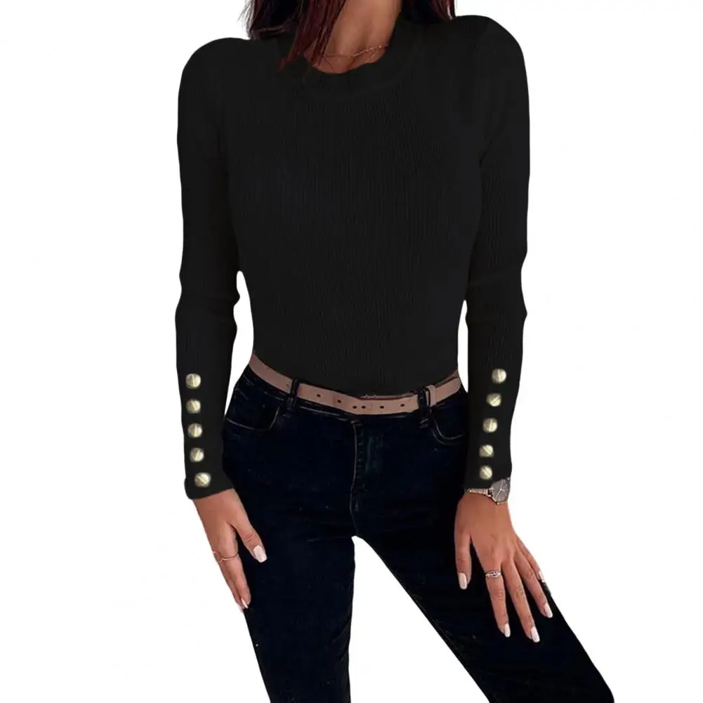 O-Neck Long Sleeves Buttons Bottoming Sweater Autumn Winter Ribbed Bodycon Sweater Jumper Female Korean Pullover Women Tops
O-Neck Long Sleeves Buttons Bottoming Sweater Autumn Winter Ribbed Bodycon Sweater Jumper Female Korean Pullover Women Tops