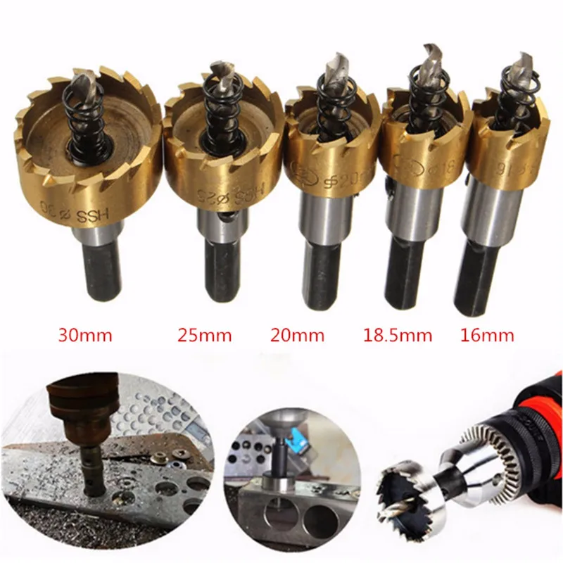 HSS 6542 Titanium Coated Hole Sawtooth Hole Saw Cutter Drill Bit 16/18.5/20/25/30mm For Metal And Steel Plate Cutting
HSS 6542 Titanium Coated Hole Sawtooth Hole Saw Cutter Drill Bit 16/18.5/20/25/30mm For Metal And Steel Plate Cutting
