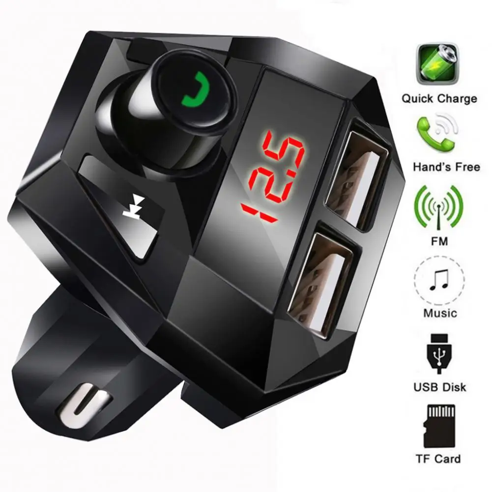 FM Transmitter Bluetooth Handsfree Audio Receiver MP3 Player Support TF Card Dual USB Wireless Car Fast Charger Car Accessory
FM Transmitter Bluetooth Handsfree Audio Receiver MP3 Player Support TF Card Dual USB Wireless Car Fast Charger Car Accessory
