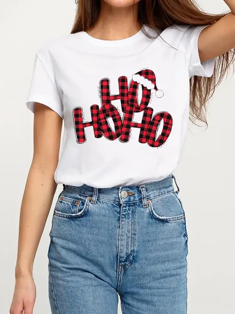 Happy Holiday Clothes Merry Christmas Women Clothing Tee Top Plaid Letter Trend Love Graphic T-shirt Fashion Basic Print T Shirt
Happy Holiday Clothes Merry Christmas Women Clothing Tee Top Plaid Letter Trend Love Graphic T-shirt Fashion Basic Print T Shirt