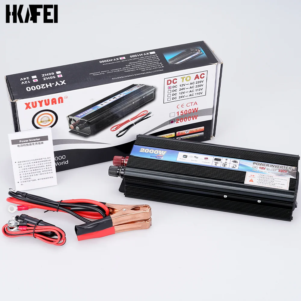 2000W Car Inverter Modified Sine Wave DC 12V/24V to AC 110V/220V Voltage Transformer Rechargeable Solar Converter Adapter
2000W Car Inverter Modified Sine Wave DC 12V/24V to AC 110V/220V Voltage Transformer Rechargeable Solar Converter Adapter