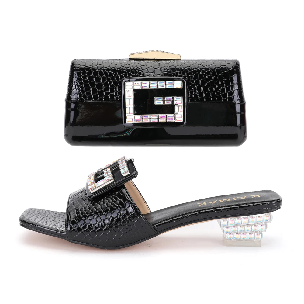 2022 Summer Italian Latest Design Ladies with Rhinestone High Heel Slippers and Bags for Banquet Party Wear
2022 Summer Italian Latest Design Ladies with Rhinestone High Heel Slippers and Bags for Banquet Party Wear