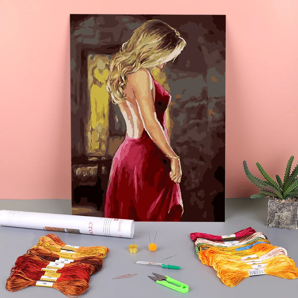 Woman Dance Printed Water-Soluble Canvas 11CT Cross-Stitch Patterns Embroidery DMC Threads Painting Handiwork work Adults
Woman Dance Printed Water-Soluble Canvas 11CT Cross-Stitch Patterns Embroidery DMC Threads Painting Handiwork work Adults