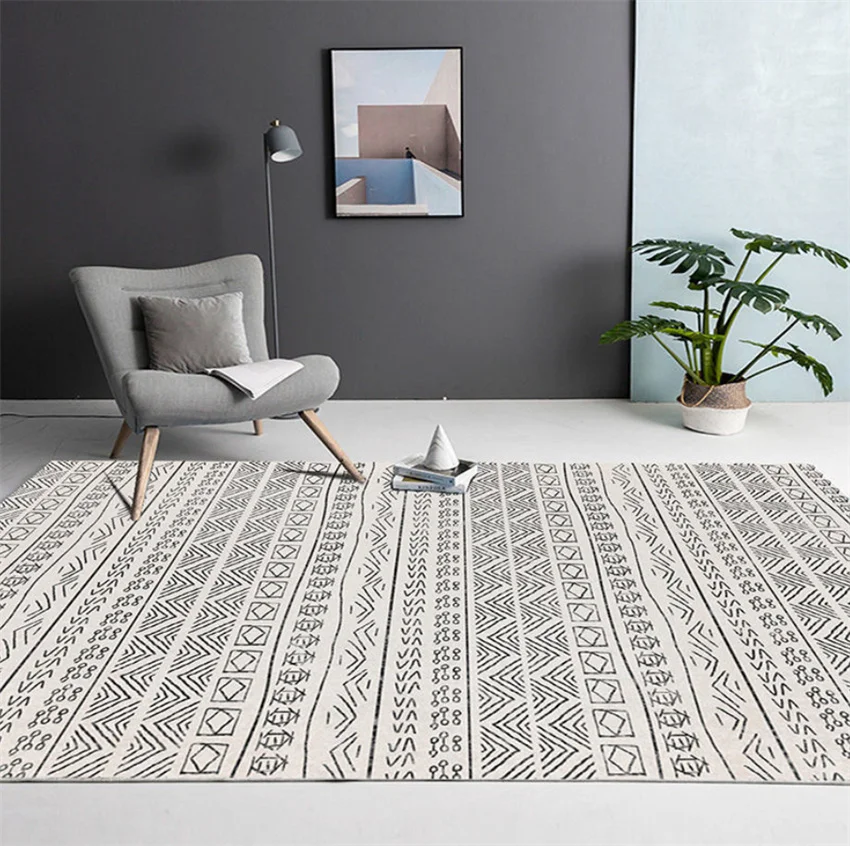 

Nordic Style Carpet Moroccan Rugs Vintage Bohemian Area Rug Anti-Skid Soft Carpets for Living Room Bedroom Sofa Table Floor Mat
