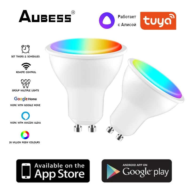 GU10 Spotlight WiFi Smart Light Bulb 2700-6500K Smart Bulb App Remote Control RGB Light Lamp For Alexa Google Home Alice Yanddex
GU10 Spotlight WiFi Smart Light Bulb 2700-6500K Smart Bulb App Remote Control RGB Light Lamp For Alexa Google Home Alice Yanddex