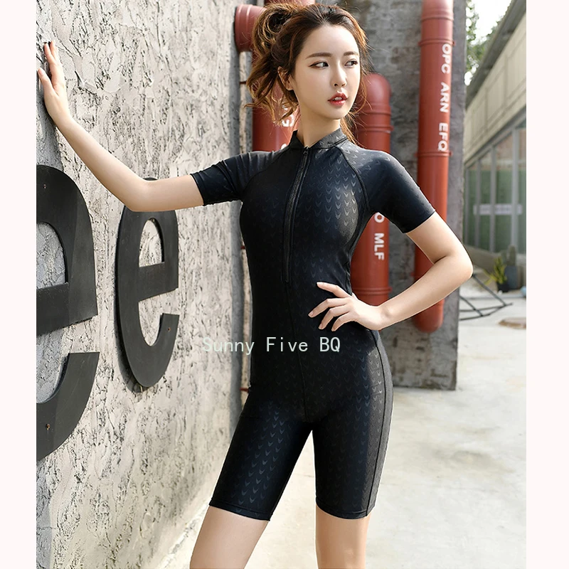 (BQ)Swimsuit Women's Siamese Sports Short Sleeve Shorts Large Size Swimwear Push Up Bra Beach 1 Piece Swimsuit Zipper Surf Suit
(BQ)Swimsuit Women's Siamese Sports Short Sleeve Shorts Large Size Swimwear Push Up Bra Beach 1 Piece Swimsuit Zipper Surf Suit