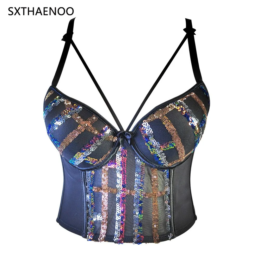 

SXTHAENOO 2023 New Summer Women's Camisole Lace Embroidery Cropped Top Sexy Backless Perspective Tank Tops Nightclub Party