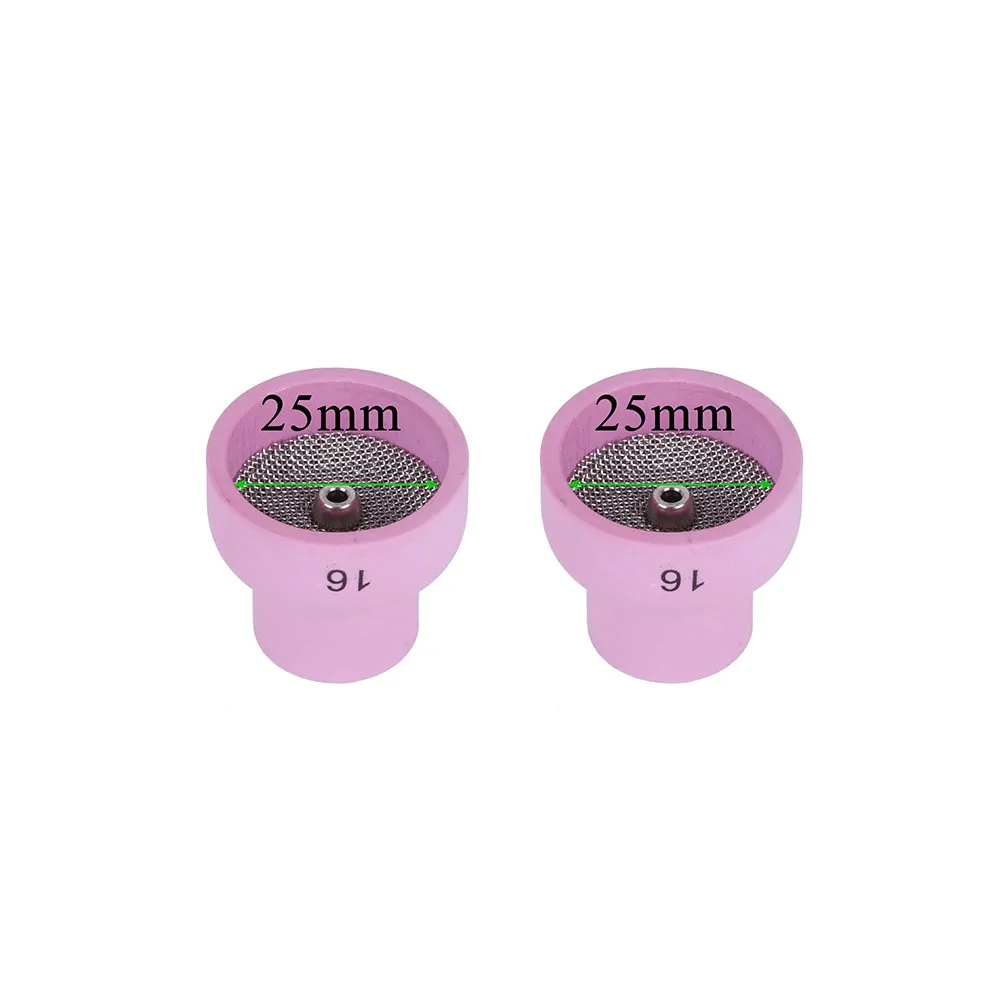 WP9/17/18/20/26 Nozzle Cup 12/14/16/24# 2pc Alumina Gas Lens Holder Strainer Mesh TIG Ceramic Cup High Quality
WP9/17/18/20/26 Nozzle Cup 12/14/16/24# 2pc Alumina Gas Lens Holder Strainer Mesh TIG Ceramic Cup High Quality