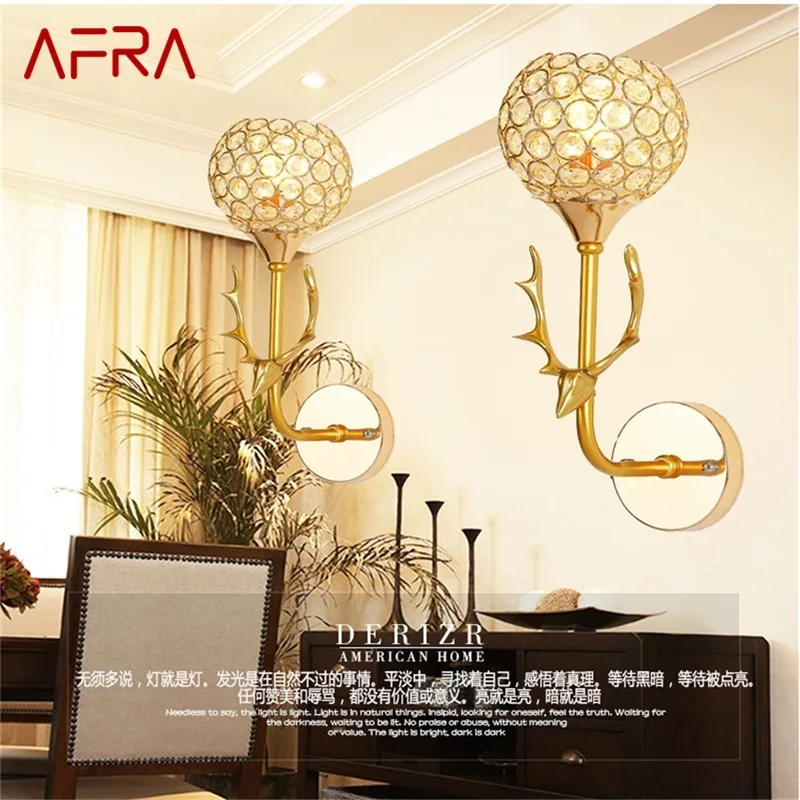 AFRA Wall Lamps Contemporary Creative LED Gold Sconces Crystal Lights Indoor For Home Bedroom
AFRA Wall Lamps Contemporary Creative LED Gold Sconces Crystal Lights Indoor For Home Bedroom